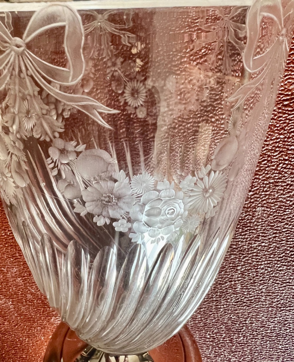 Edwardian Solid Silver & Cut Glass Claret Jug View XI