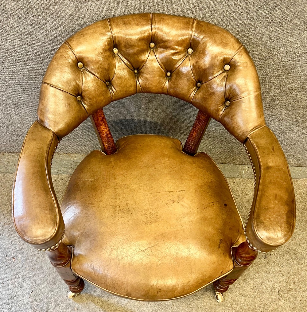 Victorian Oak & Leather Chair View II