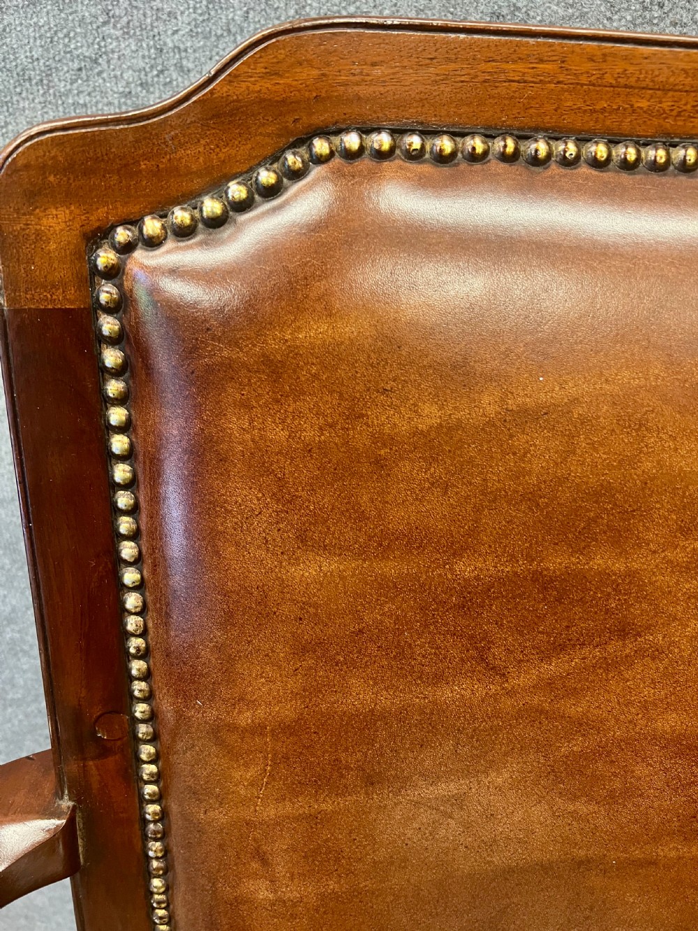 Antique Mahogany and Leather Upholstered Swivel Desk Chair View III