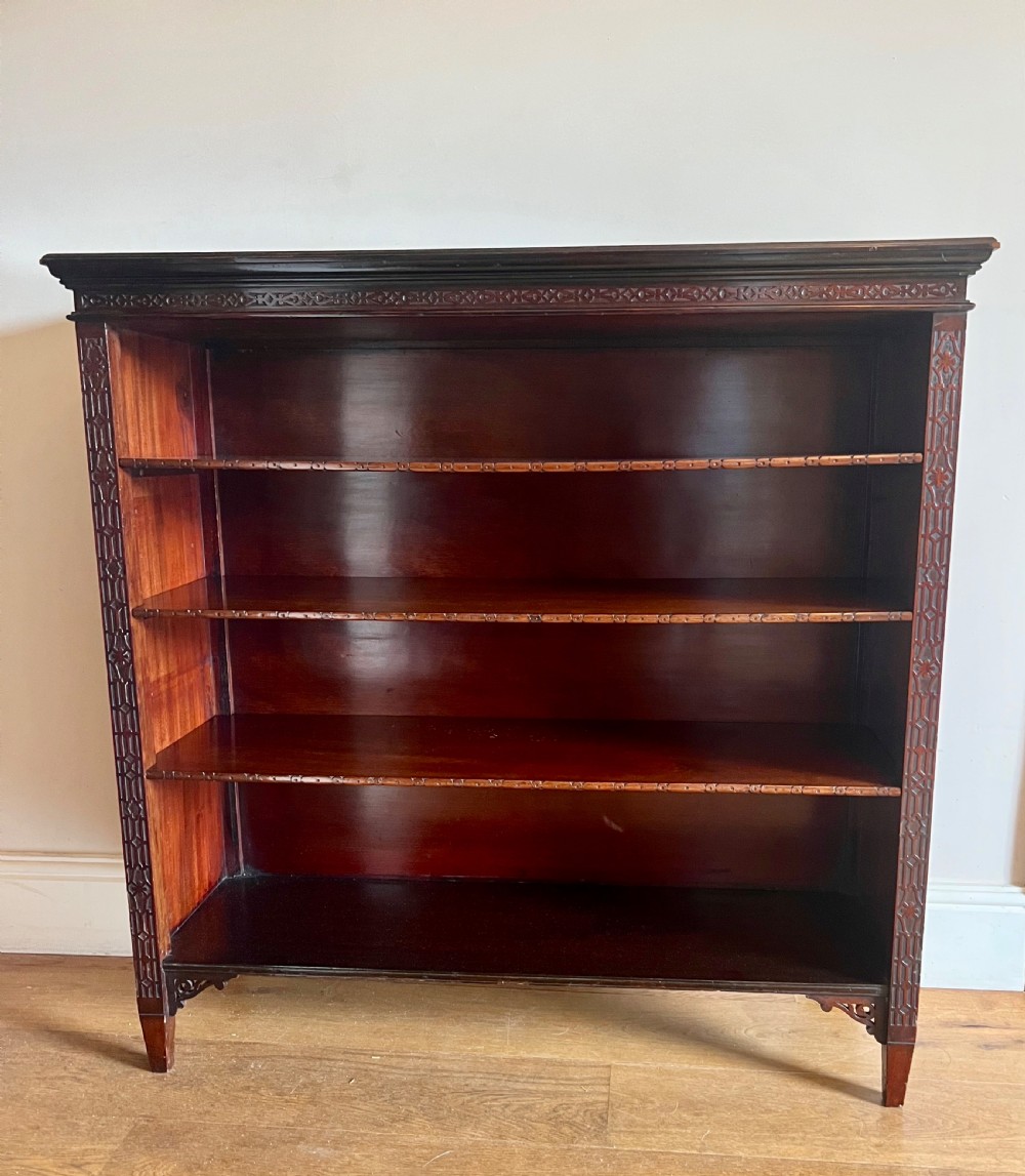 Edwardian Chippendale Style Open Bookcase