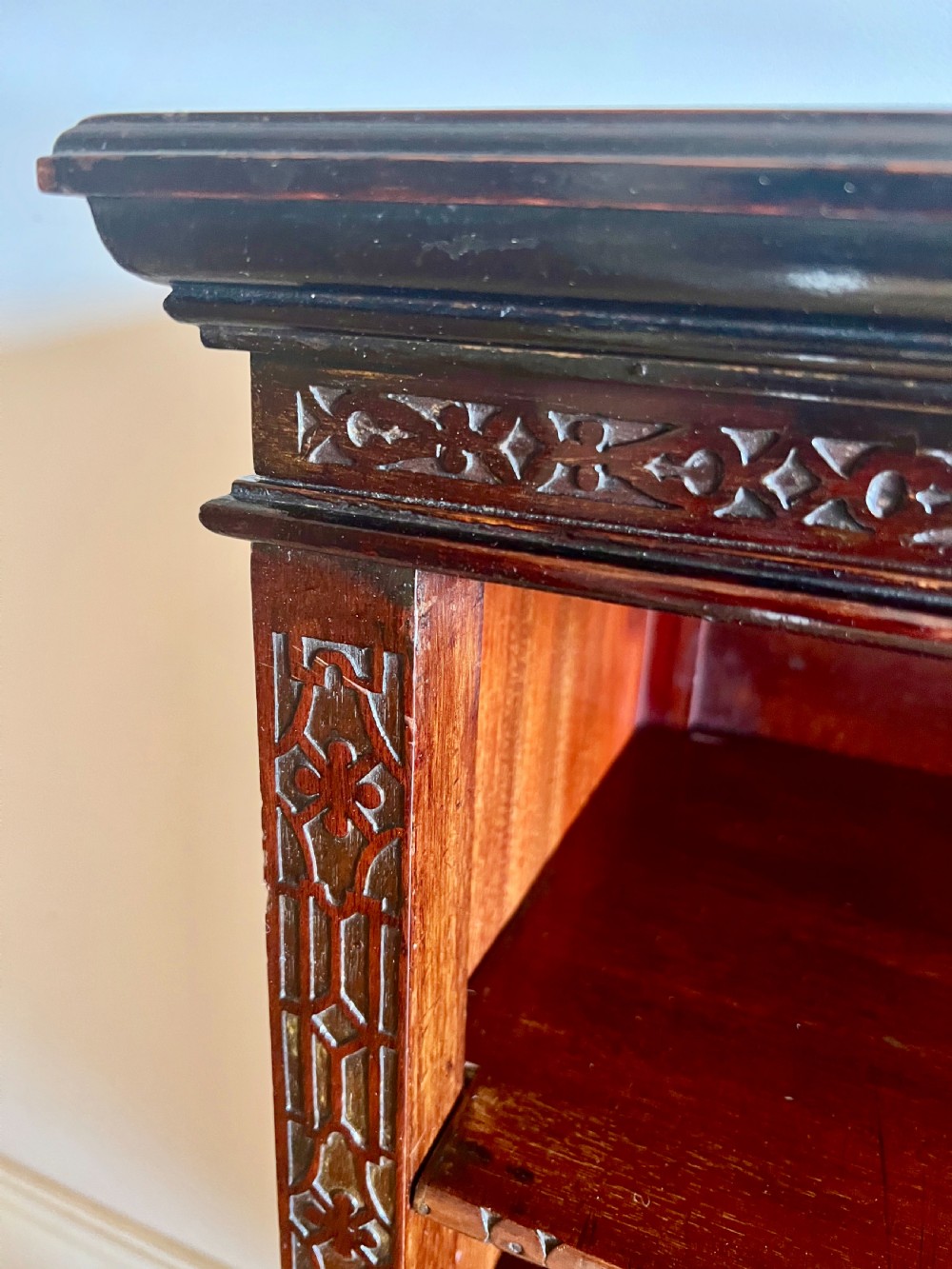 Edwardian Chippendale Style Open Bookcase View III
