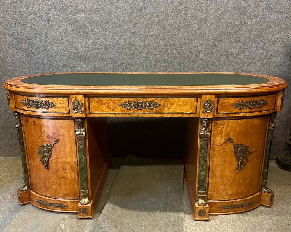 Large Freestanding French Style Oval Desk View V
