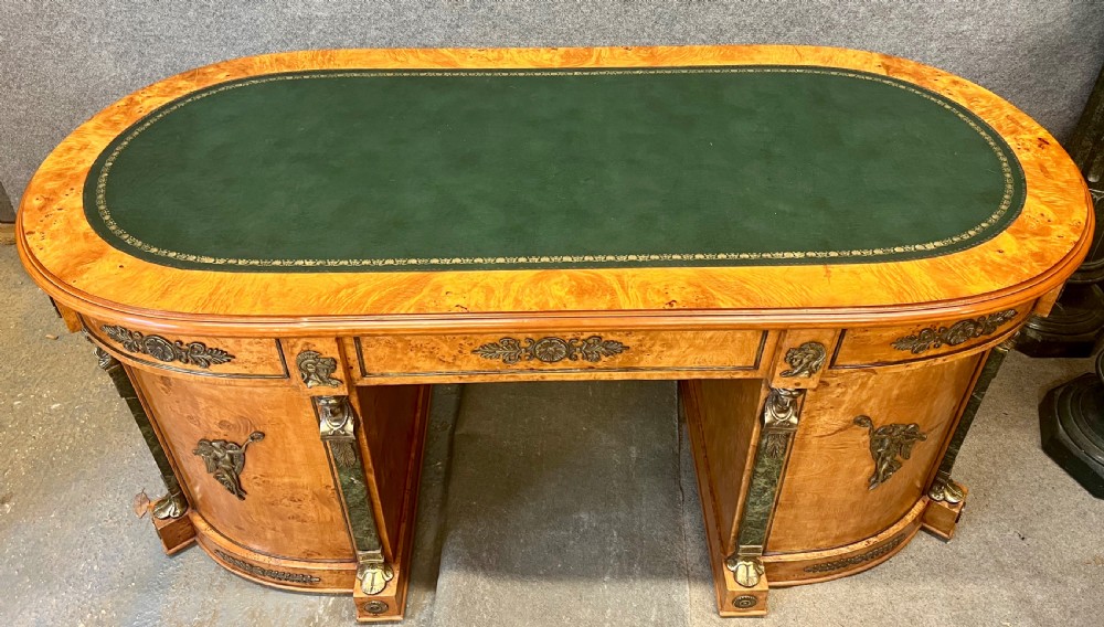 Large Freestanding French Style Oval Desk View VI