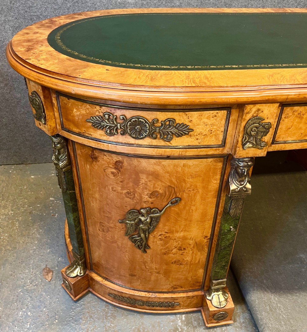 Large Freestanding French Style Oval Desk View XI