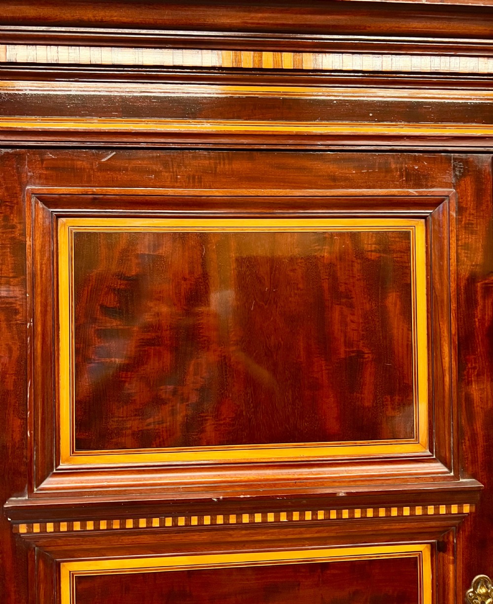 Superior Quality Mahogany & Inlaid Linen Press Wardrobe by James Shoolbred View XIII