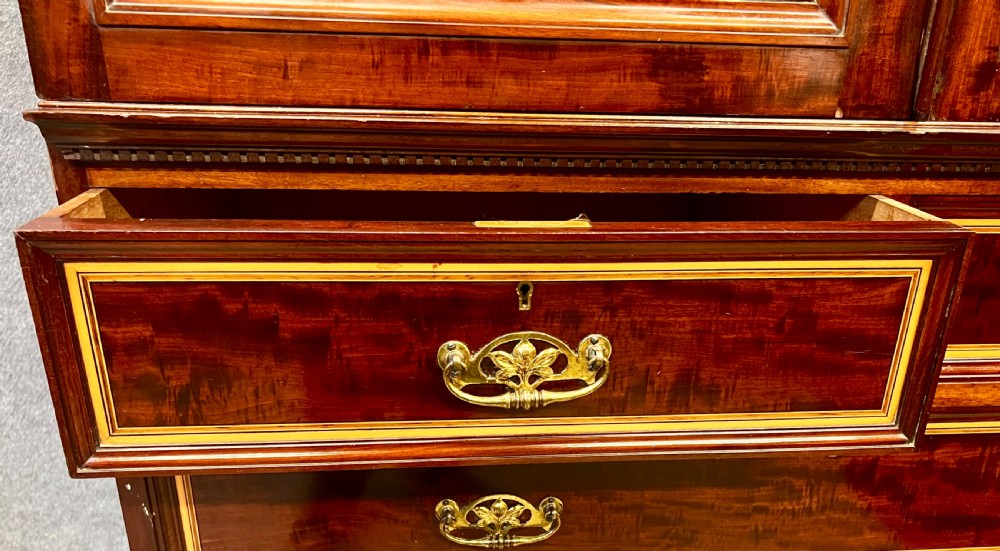 Superior Quality Mahogany & Inlaid Linen Press Wardrobe by James Shoolbred View VI
