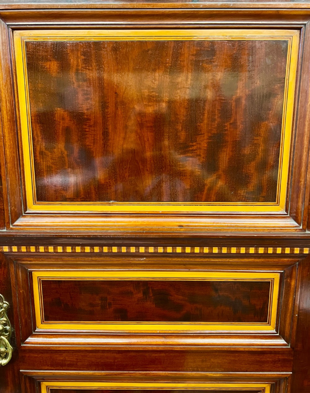 Superior Quality Mahogany & Inlaid Linen Press Wardrobe by James Shoolbred View IX