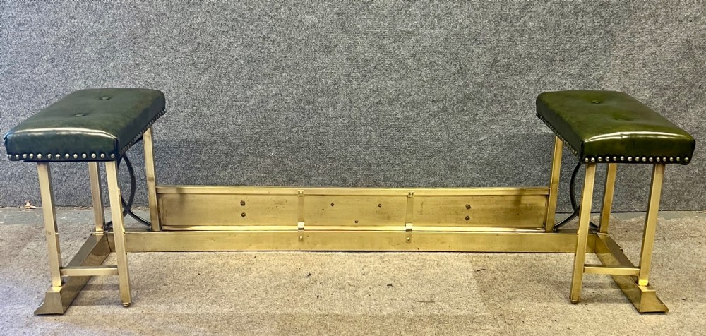 Good quality Antique Brass & Leather Club Fender View IX