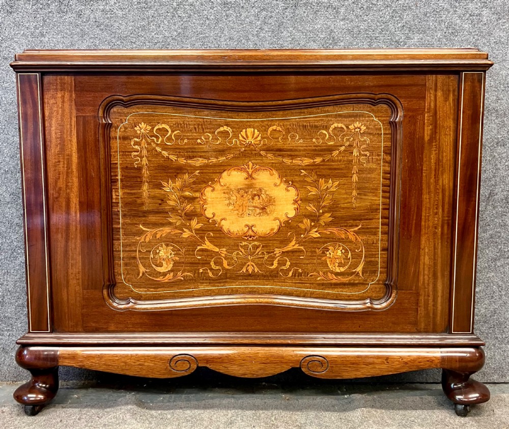 Stunning Edwardian Inlaid Mahogany Single 3 foot Bed View III