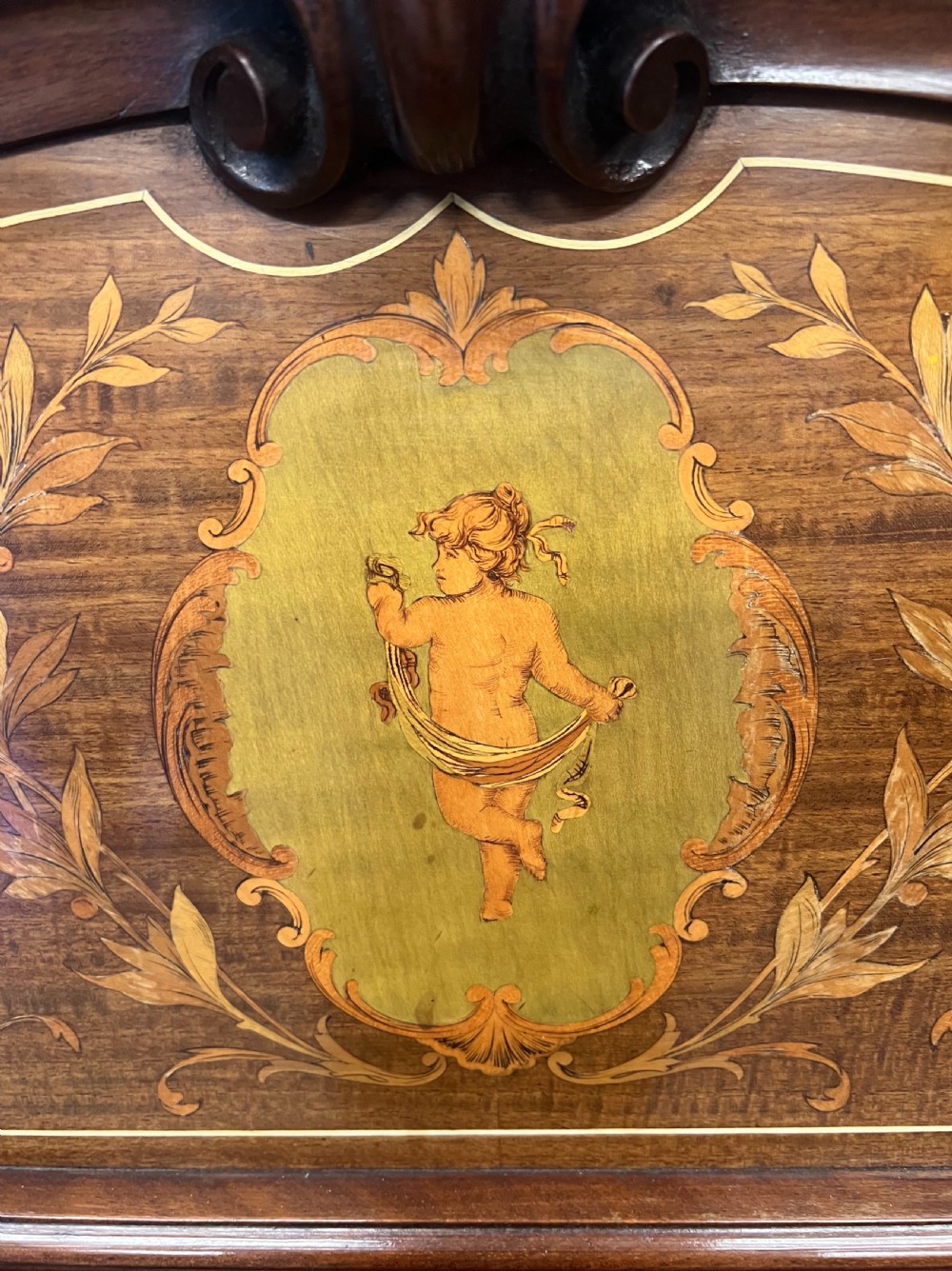 Stunning Edwardian Inlaid Mahogany Single 3 foot Bed View V
