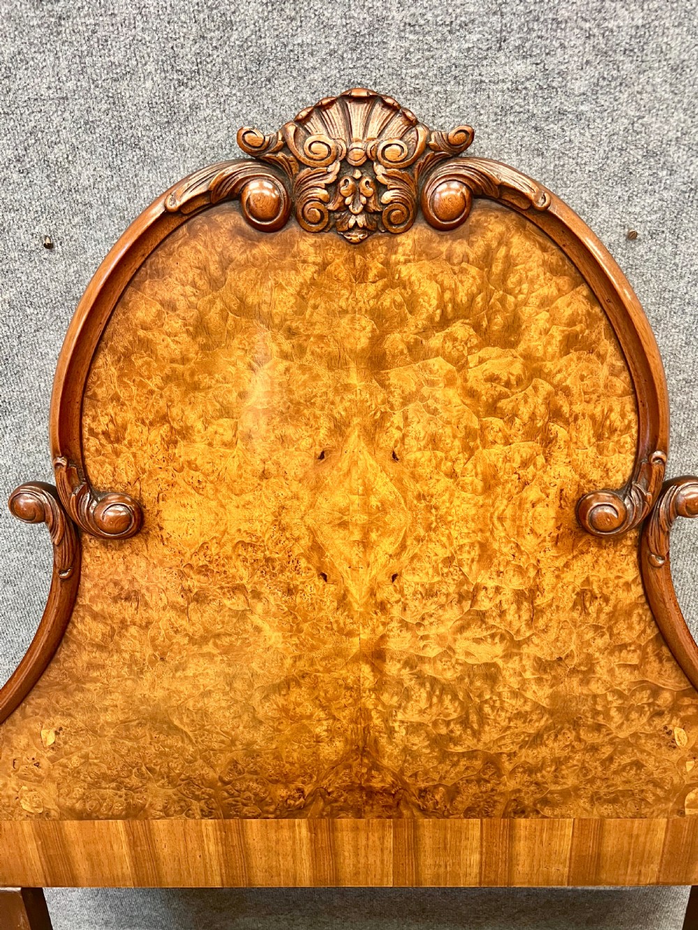  Very Good Pair of Antique Burr Walnut Single Beds View III