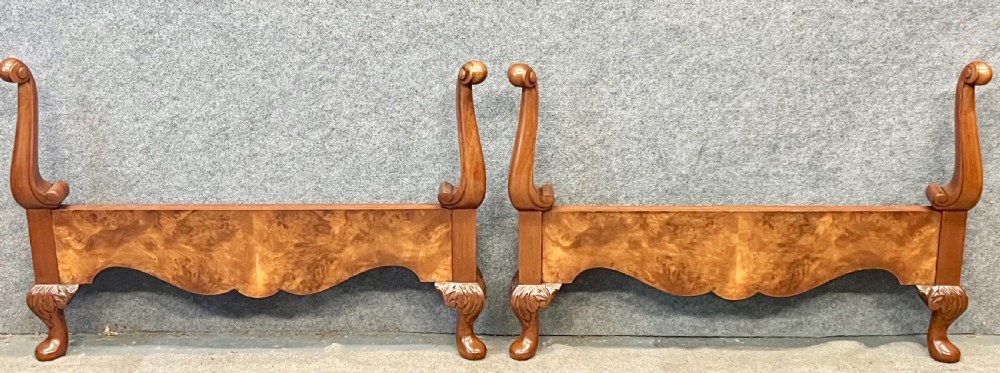  Very Good Pair of Antique Burr Walnut Single Beds View IV
