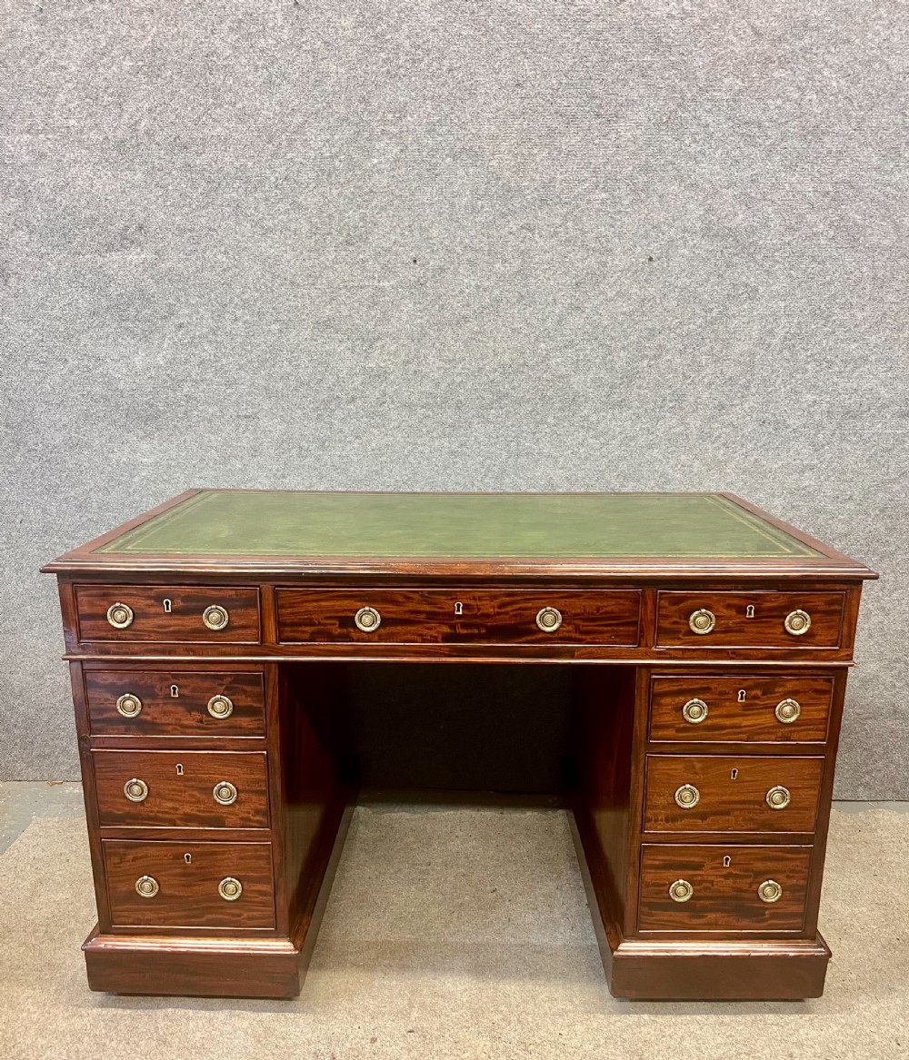 Victorian Mahogany Pedestal Desk. View IV