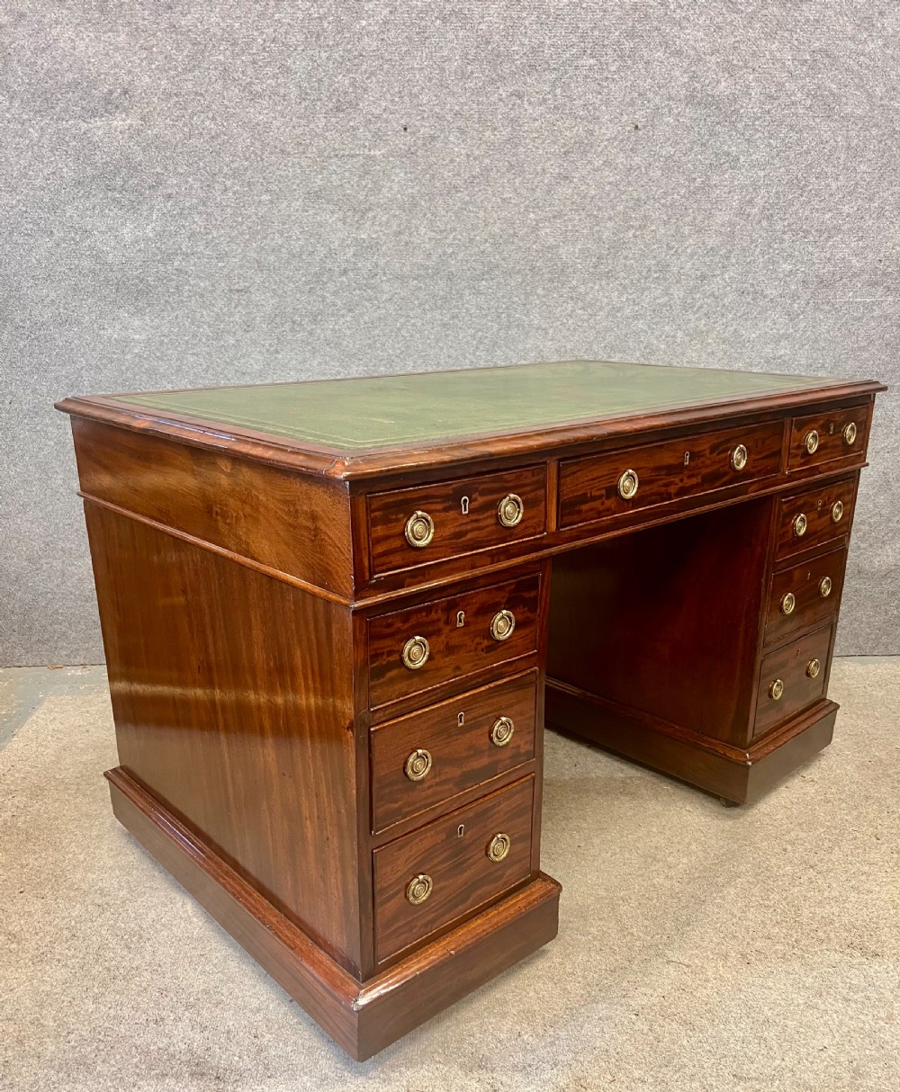 Victorian Mahogany Pedestal Desk. View VII