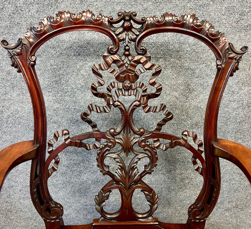 Superb Edwardian Mahogany Elbow Desk Chair View IV