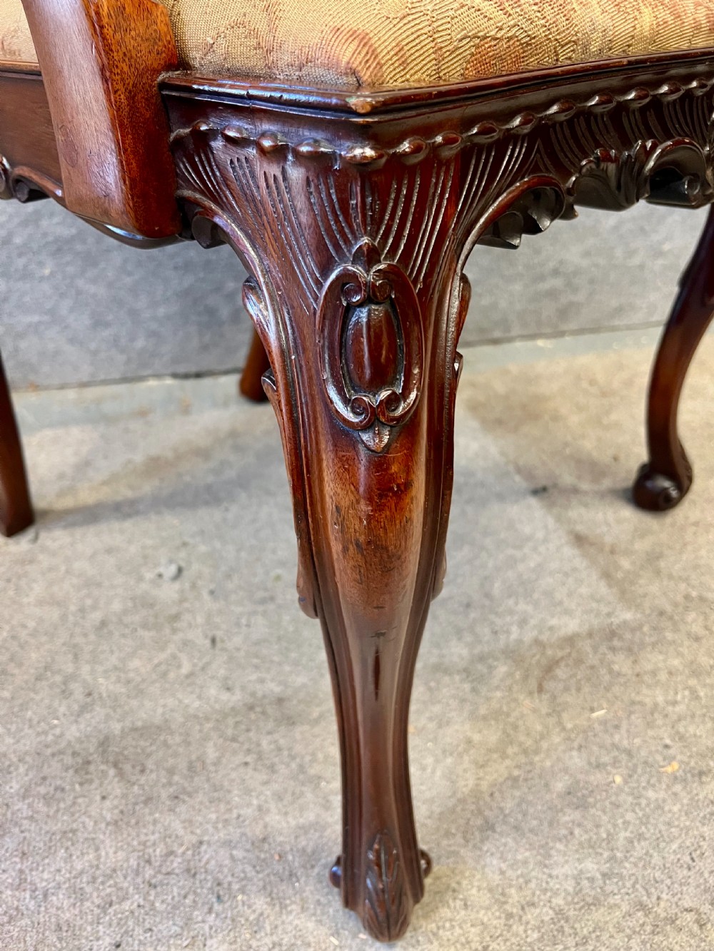 Superb Edwardian Mahogany Elbow Desk Chair View V
