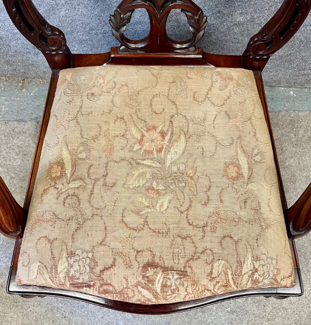 Superb Edwardian Mahogany Elbow Desk Chair View VIII