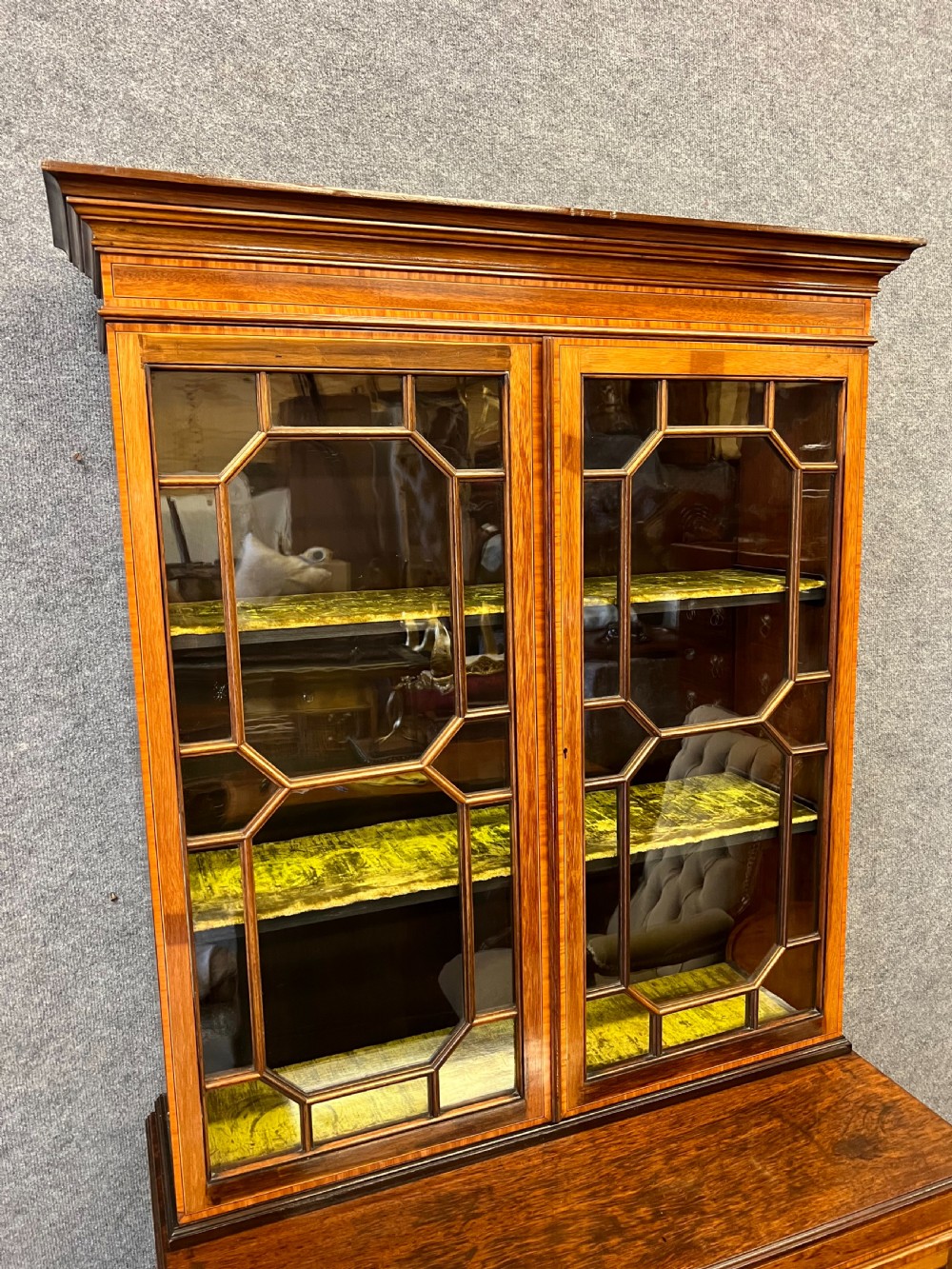 Edwardian Mahogany and Inlaid Bookcase View V