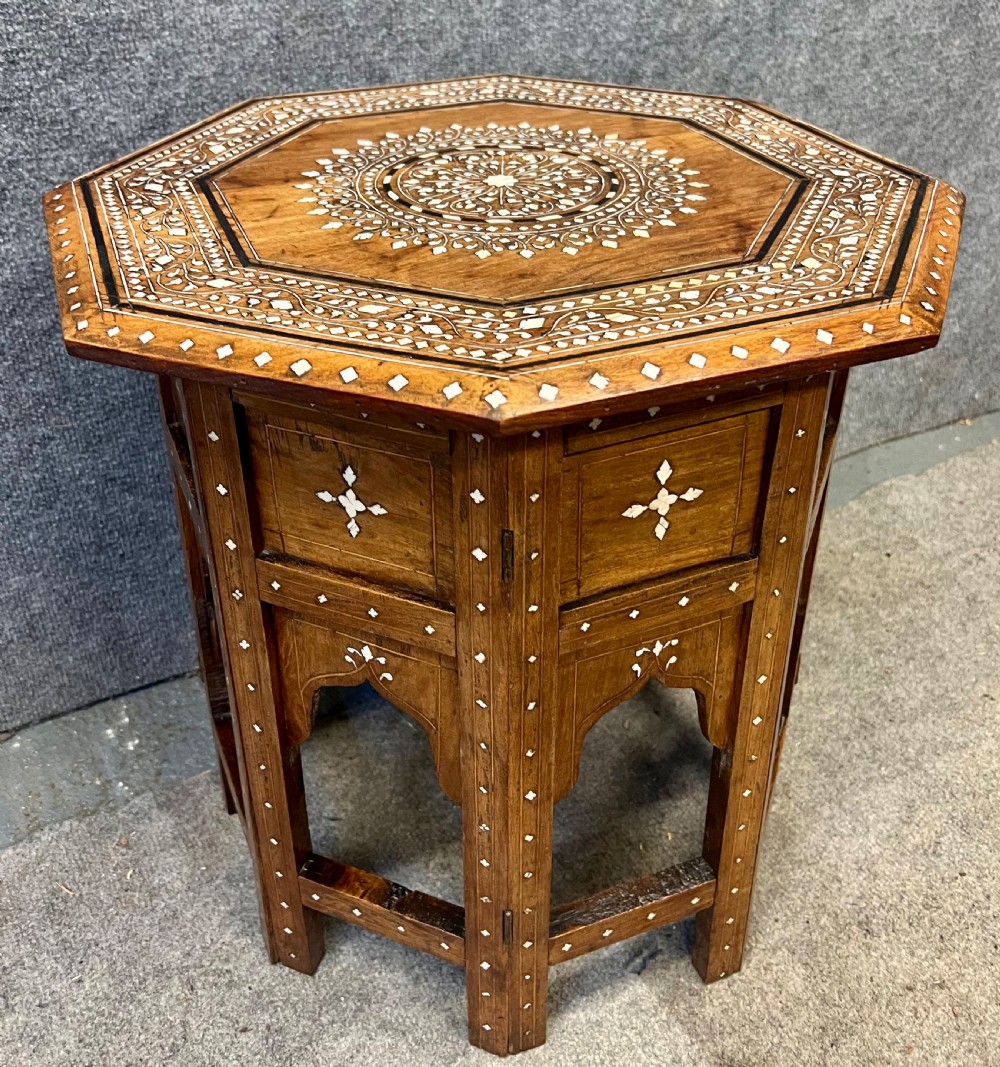 Antique Hoshiarpur Indian Inlaid Occasional Table