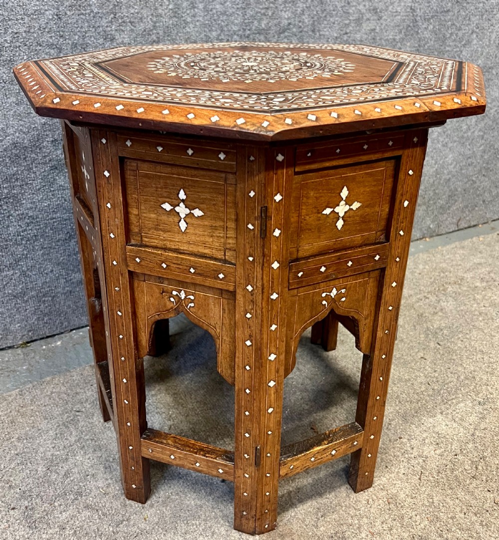 Antique Hoshiarpur Indian Inlaid Occasional Table View V