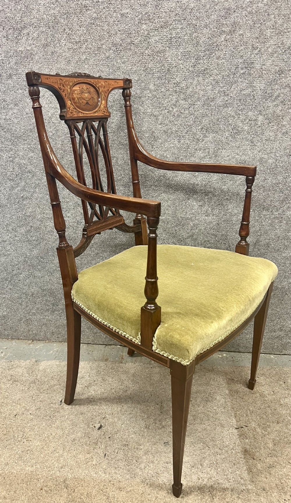 Superb Quality Edwardian Inlaid Elbow Chair