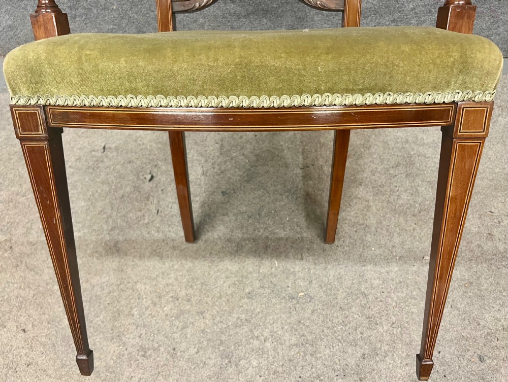 Superb Quality Edwardian Inlaid Elbow Chair View XI