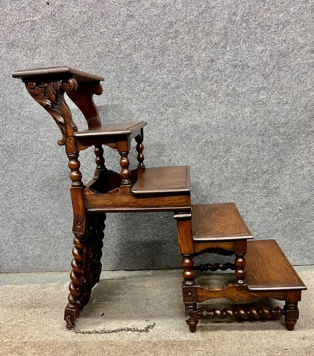 19th.Century Metamorphic Carolean Style Chair Steps