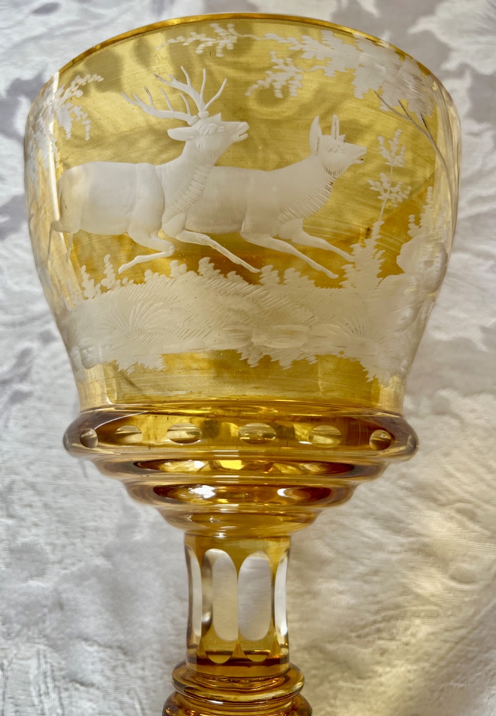 Large Bohemian Engraved Goblet View VI