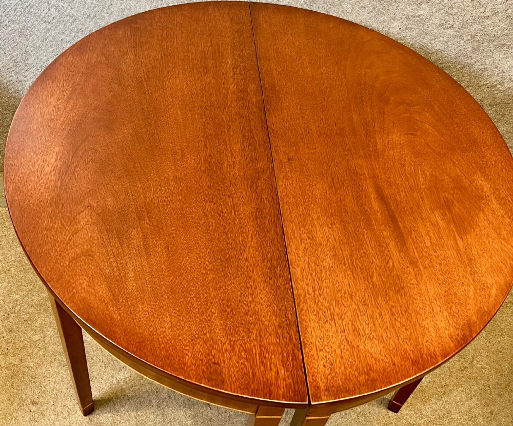 Pair of George III Mahogany Demi Lune Console Tables View IV
