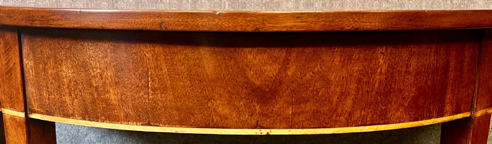 Pair of George III Mahogany Demi Lune Console Tables View VI