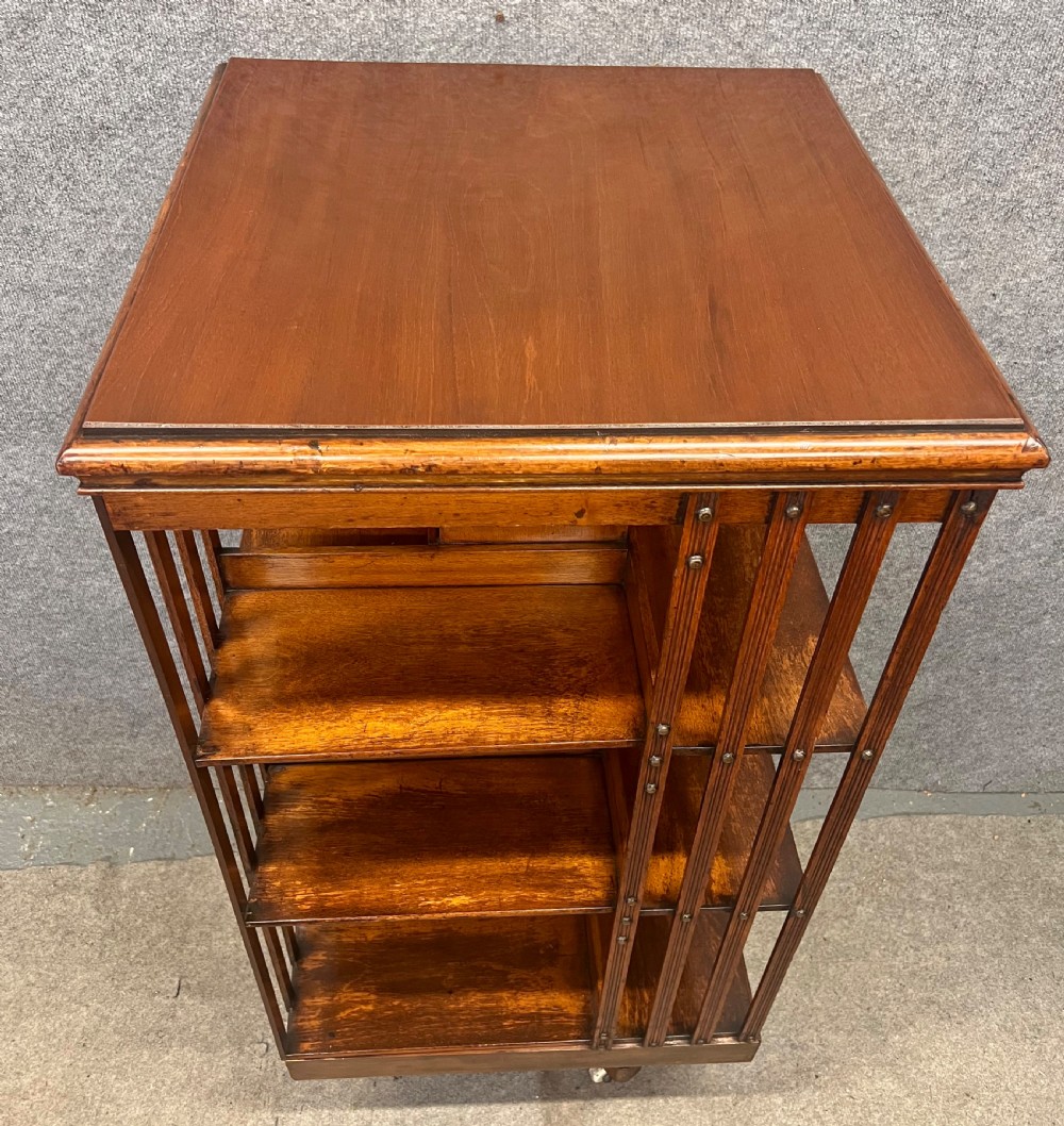 Large Victorian Walnut Revolving Bookcase View III