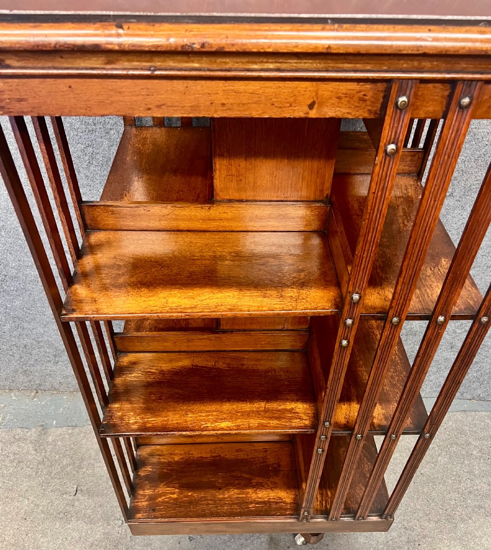 Large Victorian Walnut Revolving Bookcase View V