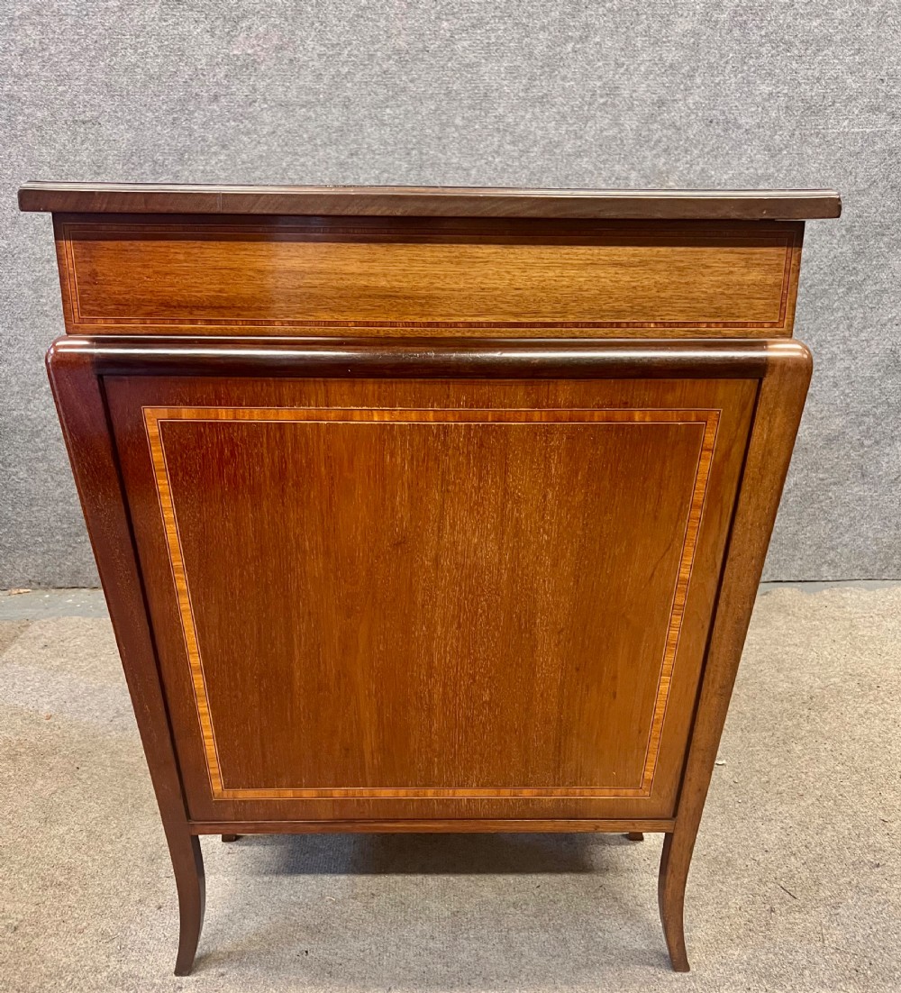 Good Quality Unusual Mahogany & Inlaid Antique Desk View X
