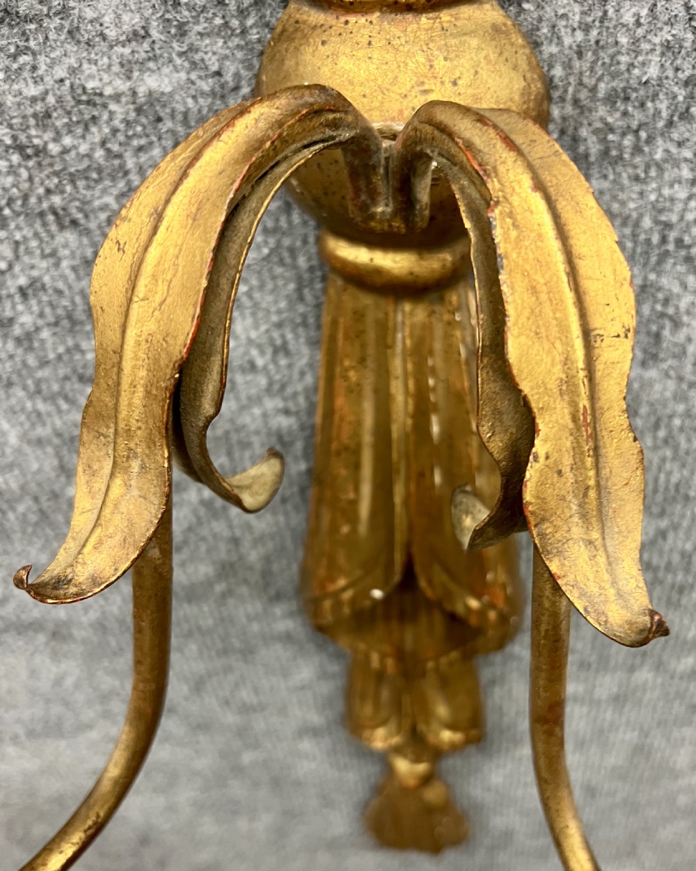 Pair of Carved Wood & Gilded Wall Candle Sconces View XI