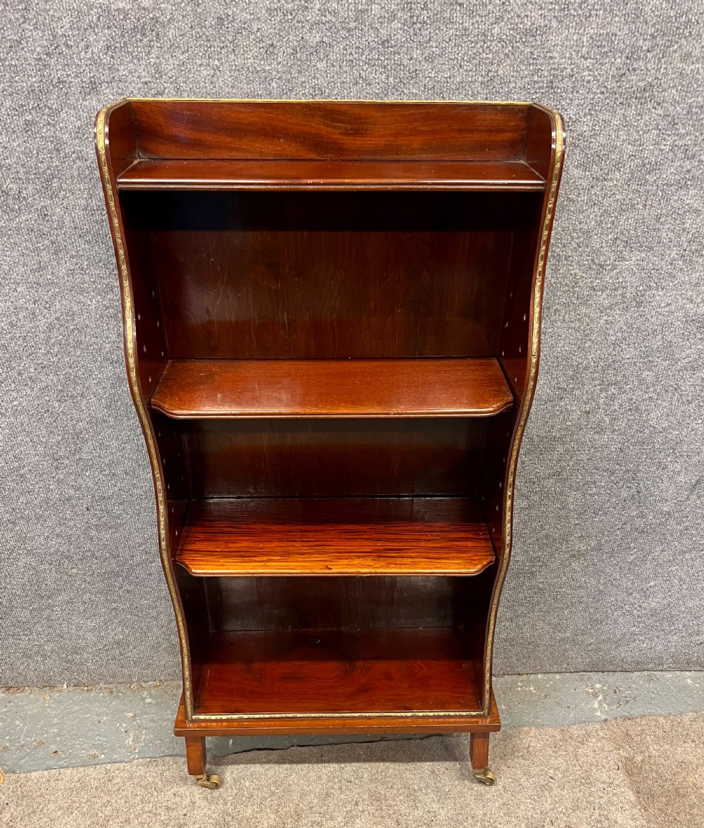 Small Edwardian Mahogany Waterfall Open Bookcase View III