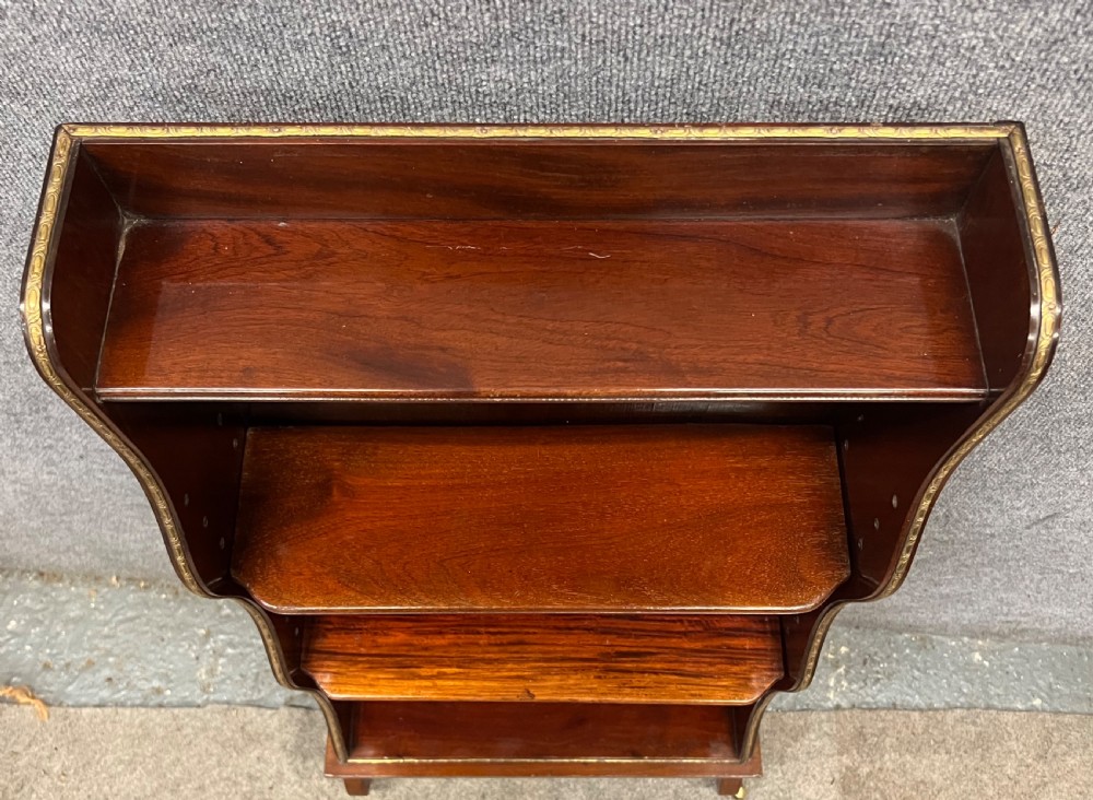 Small Edwardian Mahogany Waterfall Open Bookcase View V