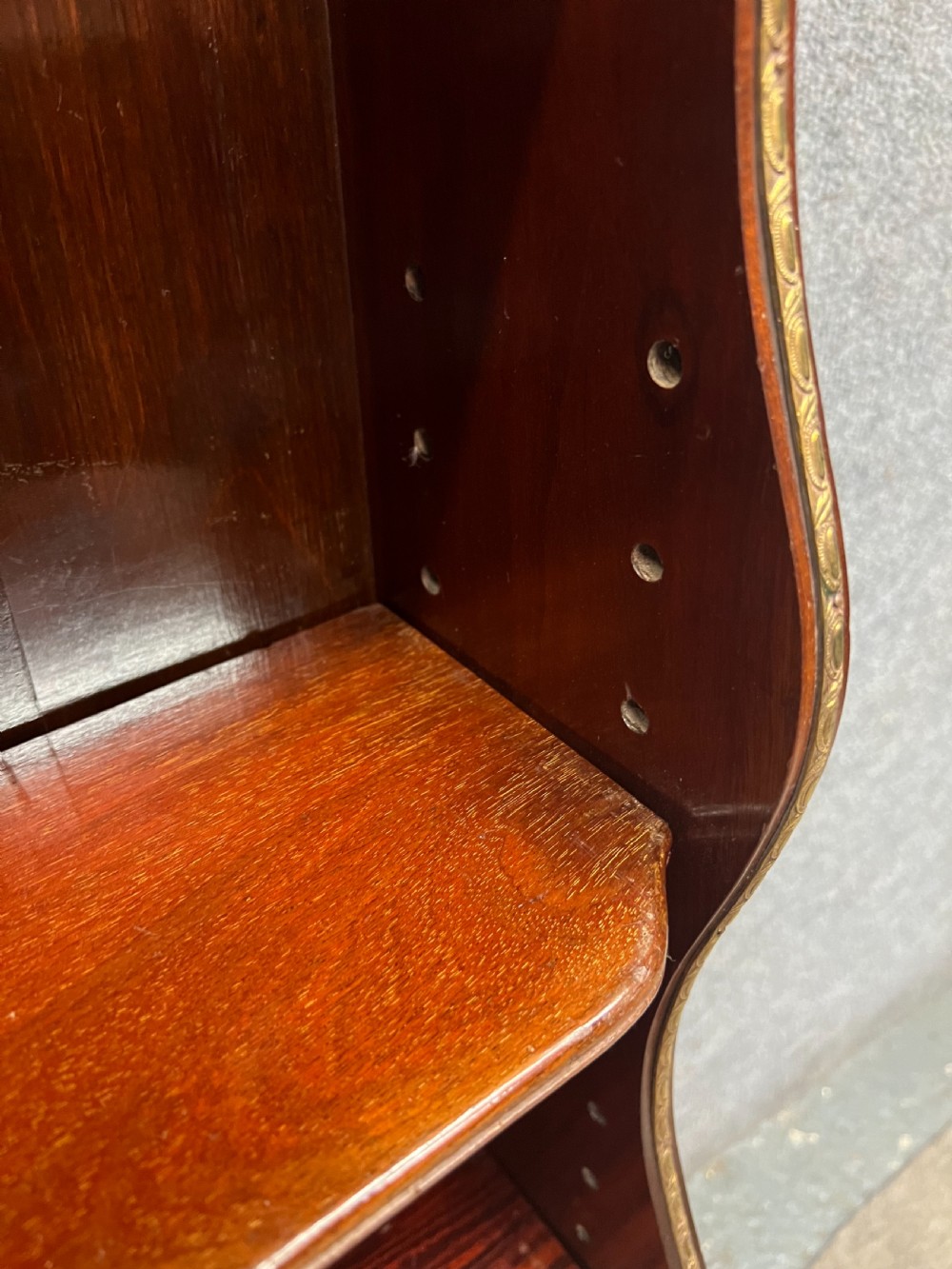 Small Edwardian Mahogany Waterfall Open Bookcase View VI