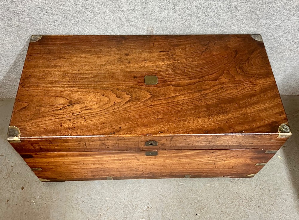 Antique Camphor Wood Campaign Trunk Chest  View II