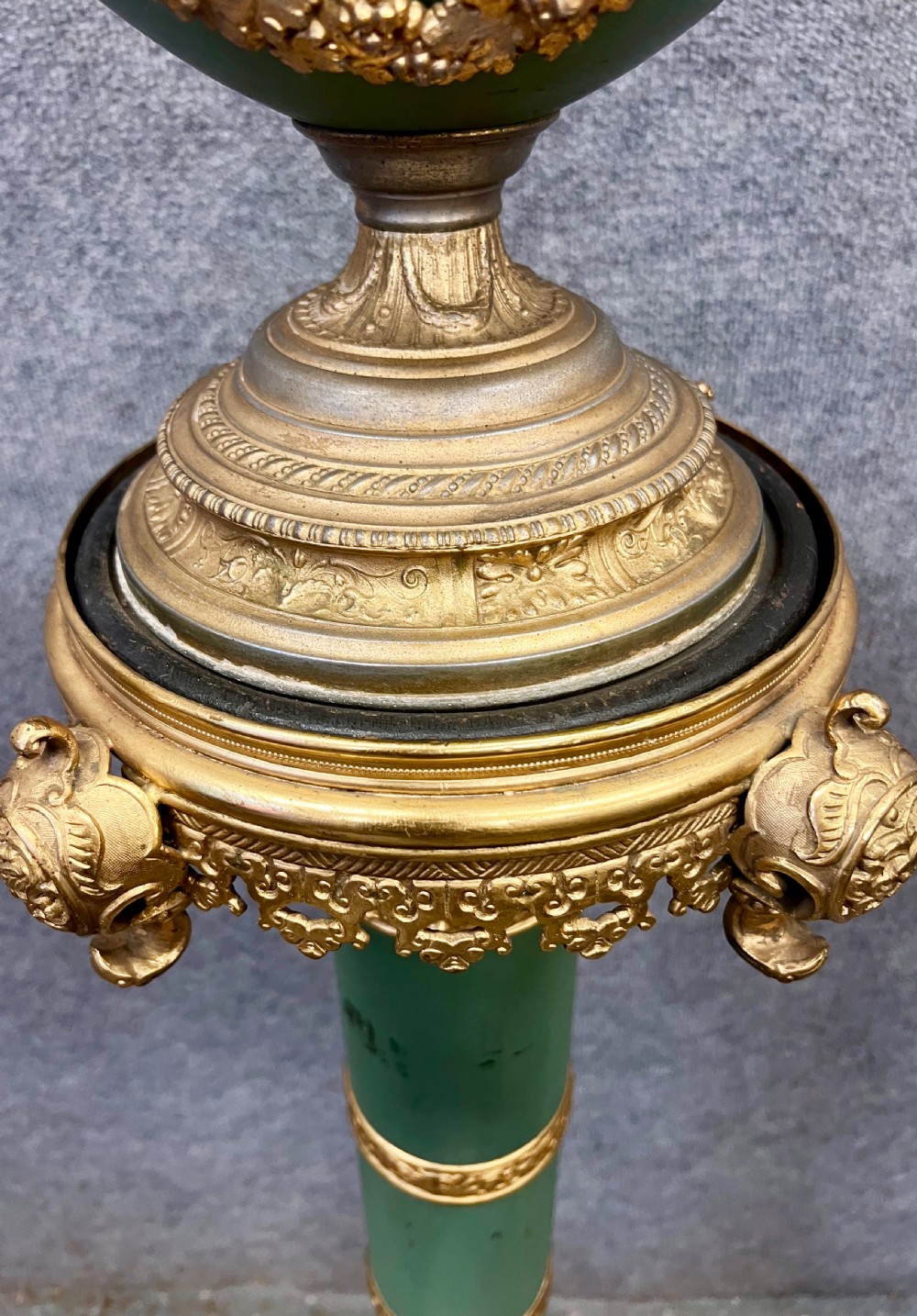 Unusual Brass, Metal and Painted Jardiniere on Stand View VIII