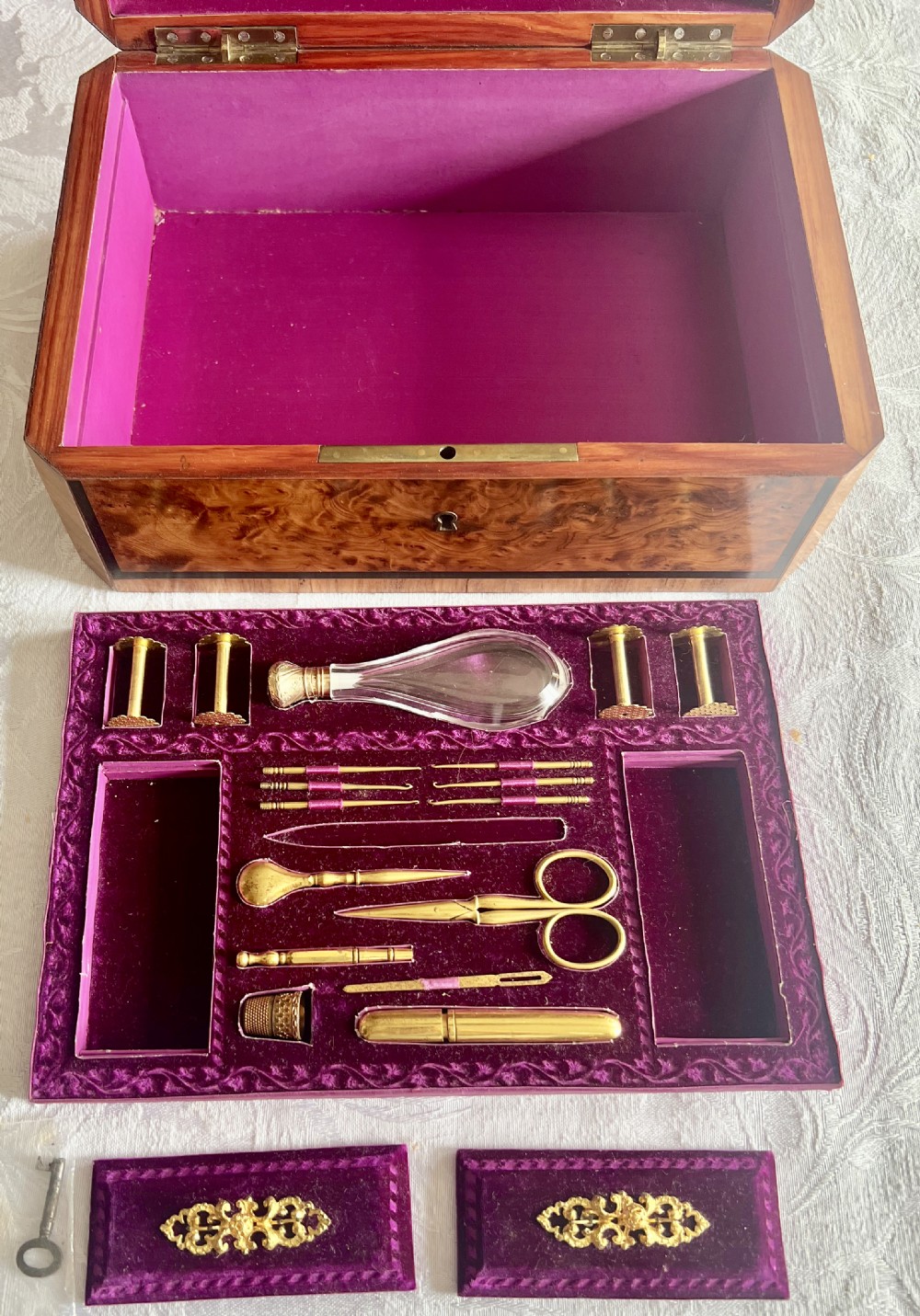 Fine Antique Palais Royal Sewing, Jewellery Etui Box View V