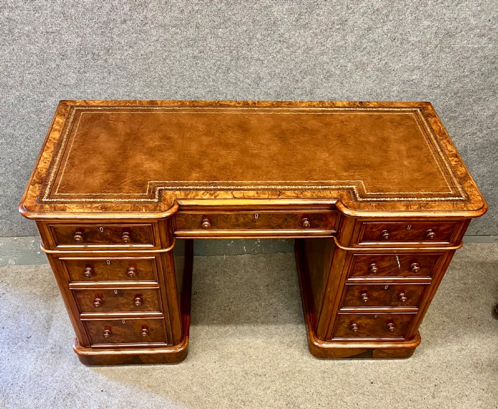 Superb Victorian Burr Walnut Desk View II
