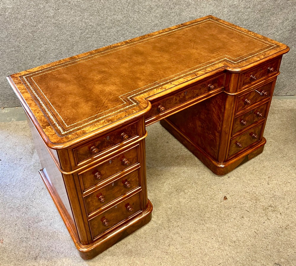 Superb Victorian Burr Walnut Desk View III