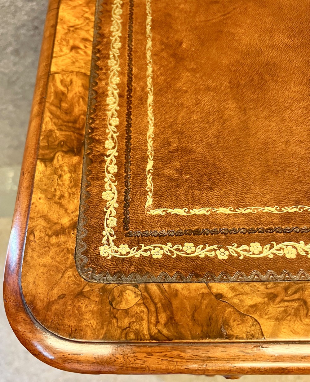 Superb Victorian Burr Walnut Desk View VI