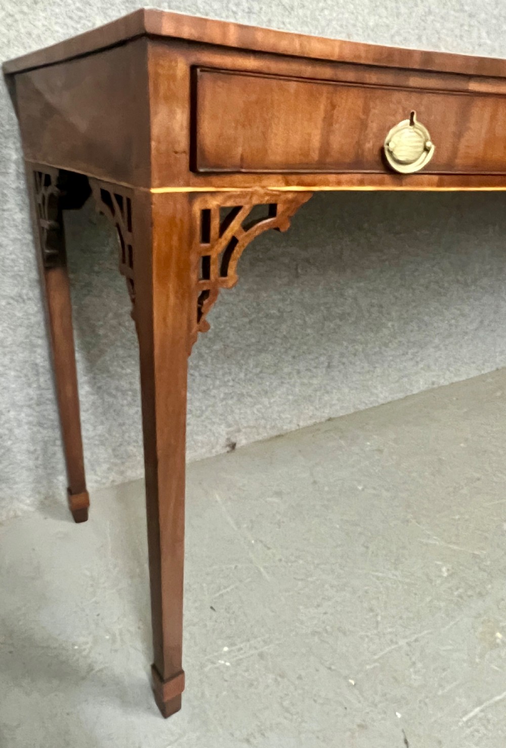 George III Mahogany Serpentine Shaped Serving Table View X