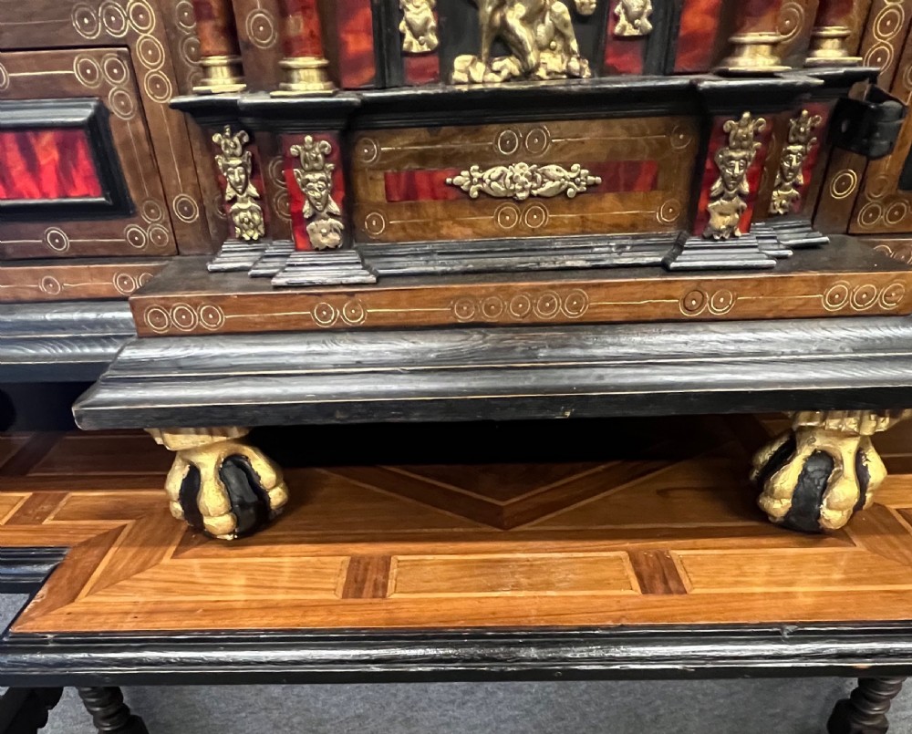 Impressive Antique Antwerp Collectors Cabinet on Stand View IX