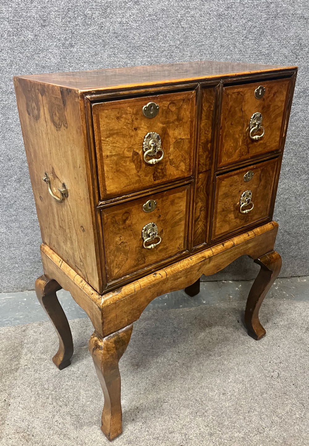 Small Antique Burr Walnut Chest on Stand View II