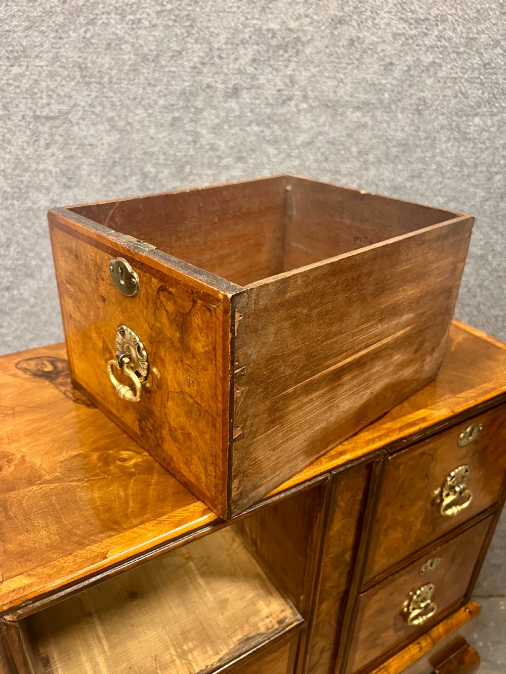 Small Antique Burr Walnut Chest on Stand View VII