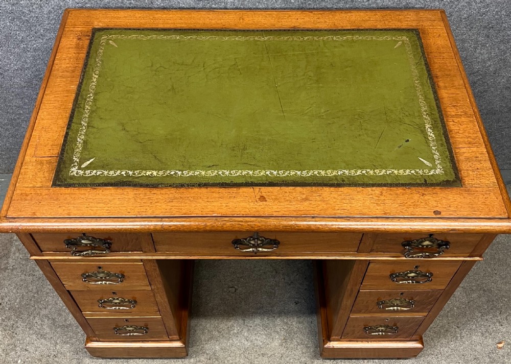Small Antique Walnut Pedestal Desk View II
