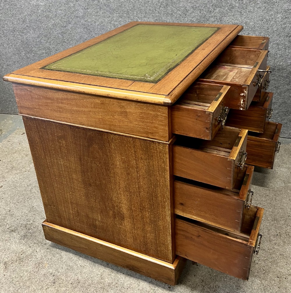 Small Antique Walnut Pedestal Desk View IV