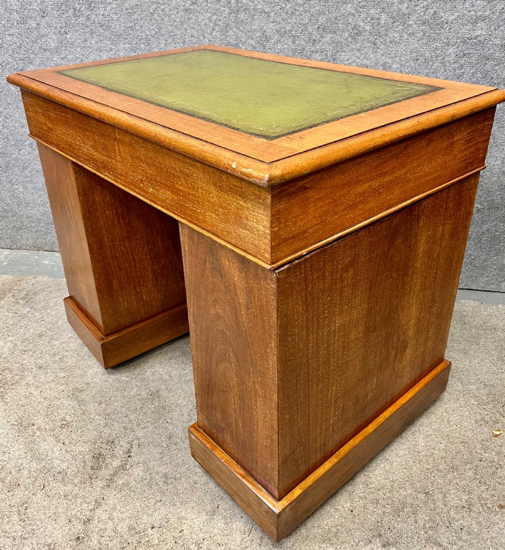 Small Antique Walnut Pedestal Desk View VI